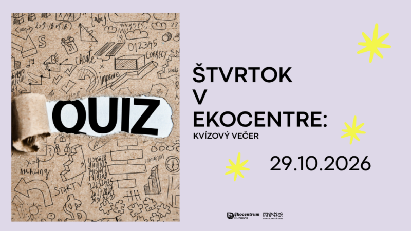 Kvízový večer v Ekocentre Čunovo 29. októbra 2026